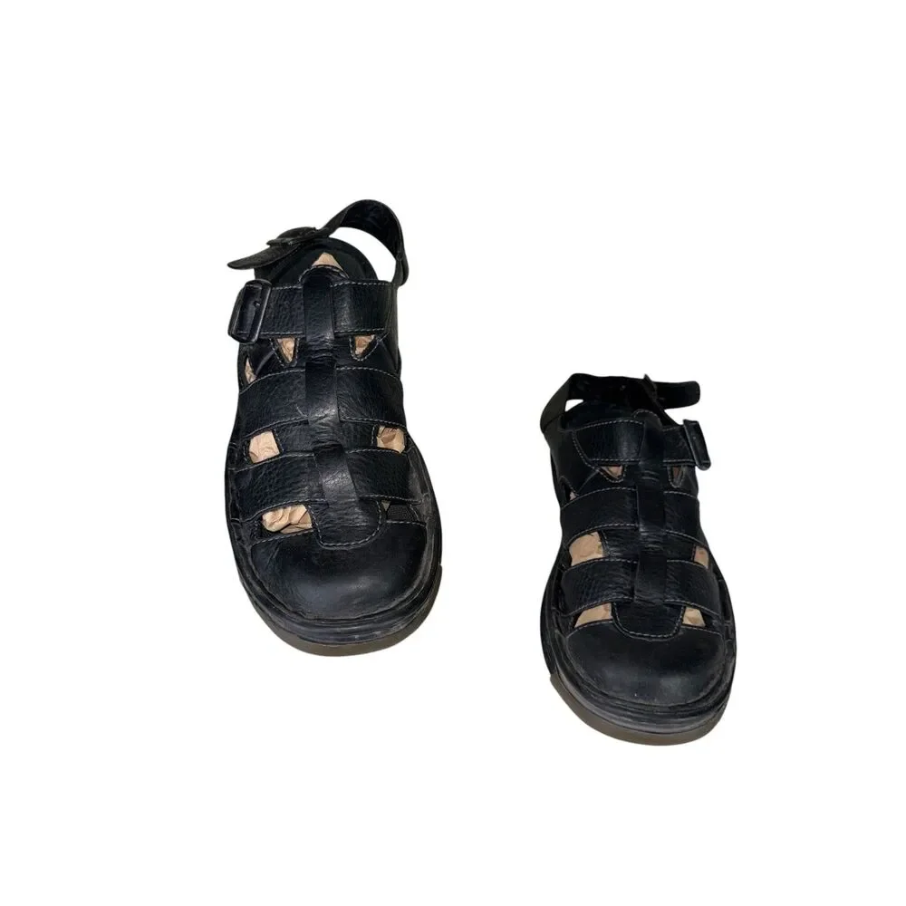 Dr. Martens Nick Fisherman Sandals Mens Size 10 M Black Leather vintage yk2 90's